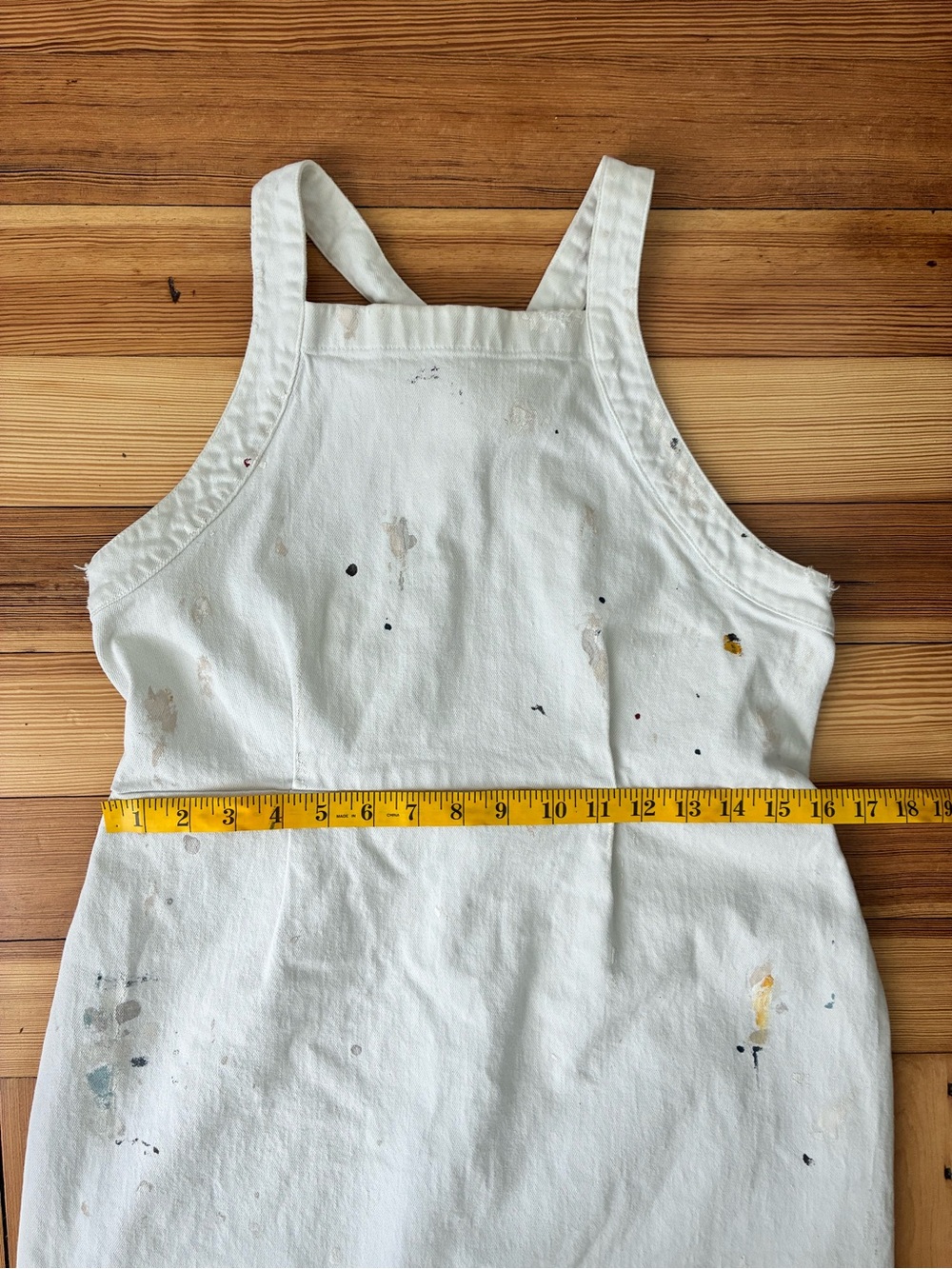 Rachel Comey White Painter's Apron Dress with Paint Splatter - Picture 8 of 10
